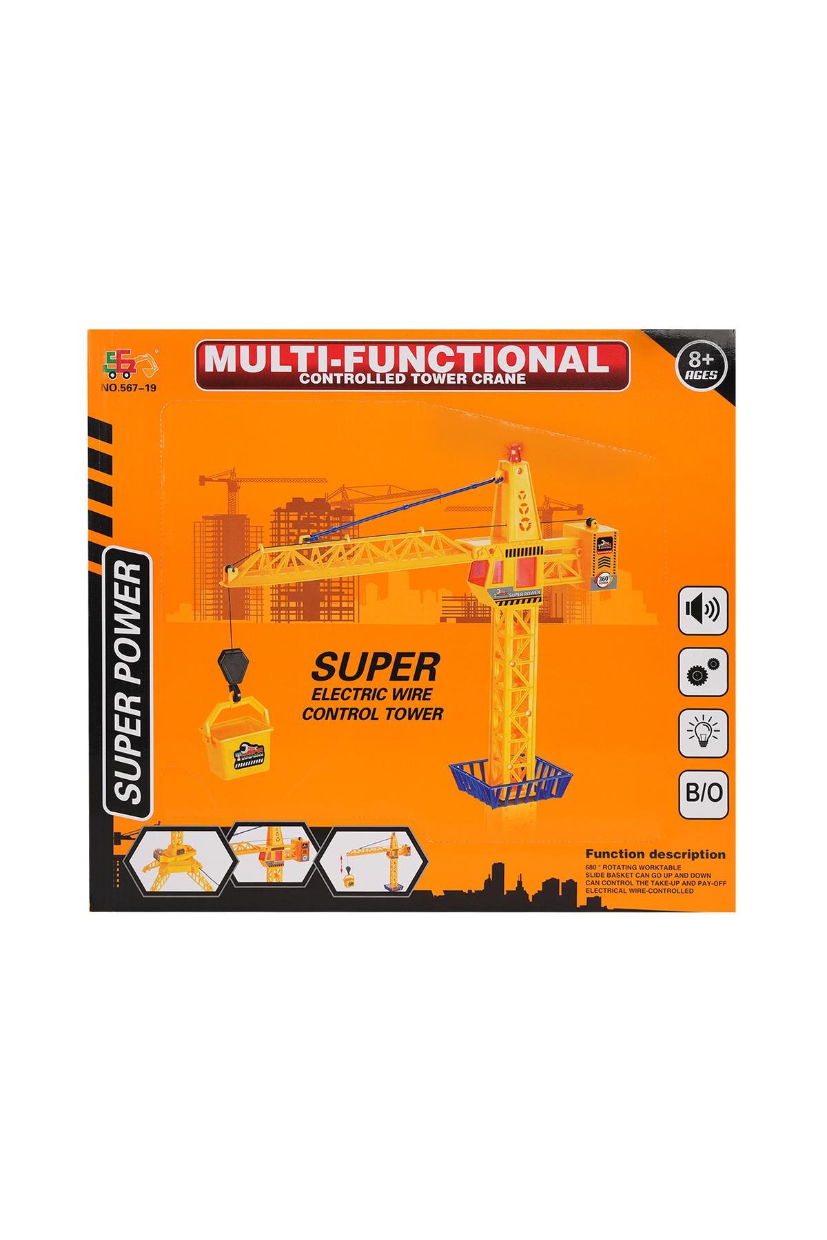 Sesli ve Işıklı Kablo Kumandalı Çok Fonksiyonlu Kule Vinç-Uzaktan Kumandalı Araçlar