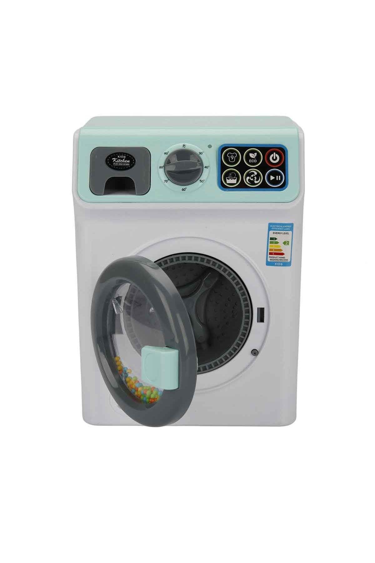 Sesli Ve Işıklı Yeşil Çamaşır Makinesi-Kız Rol Oyuncakları