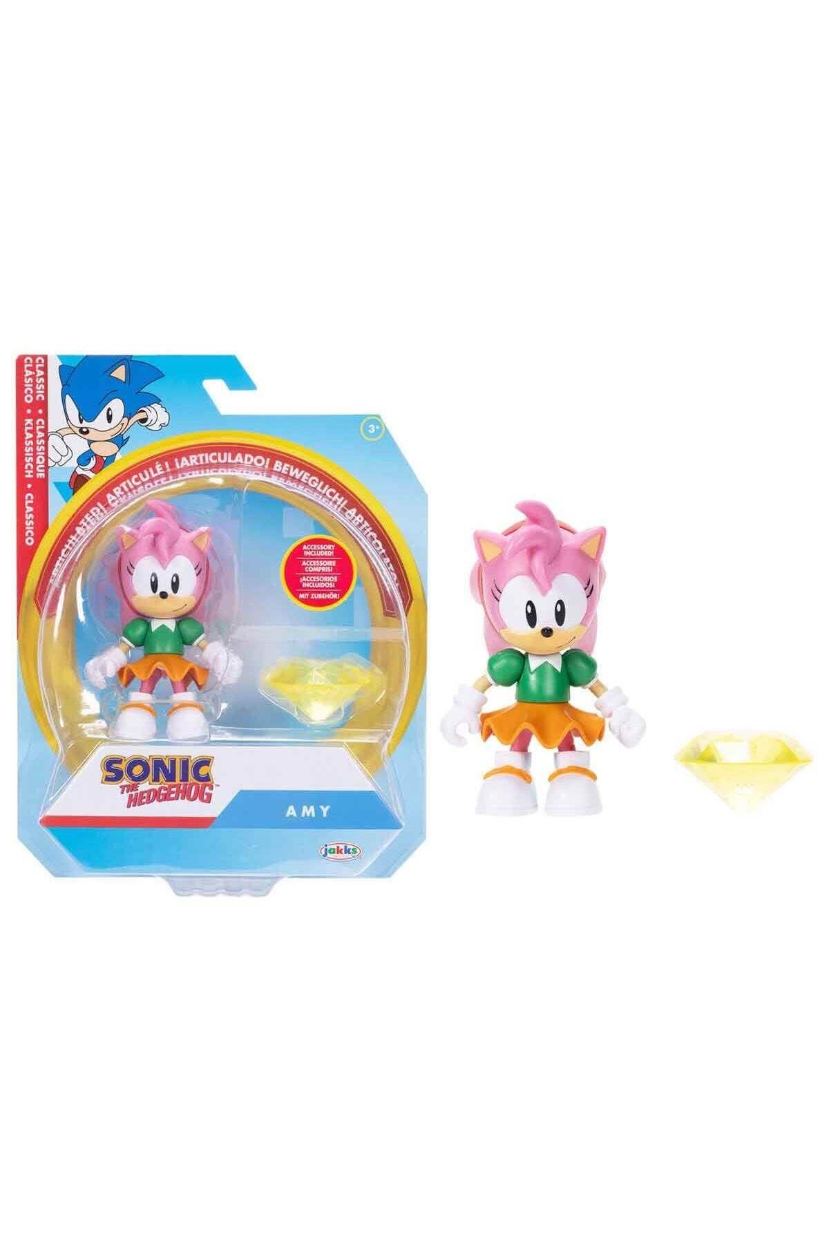 Sonic the Hedgehog Amy Aksiyon Figürü 10 cm Eklemli Karakter ve Kristal Aksesuar (3+ Yaş)-Karakter Figürleri