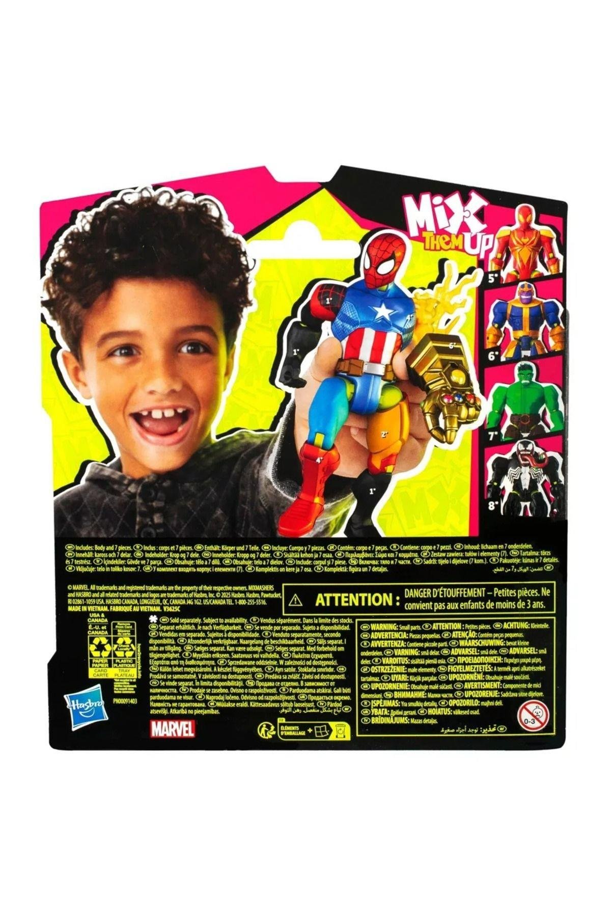 Spider-Man Mix Mashers Aksiyon Figürü – Parçalanabilir, Karıştır ve Birleştir (Orijinal Lisanslı)-Karakter Figürleri