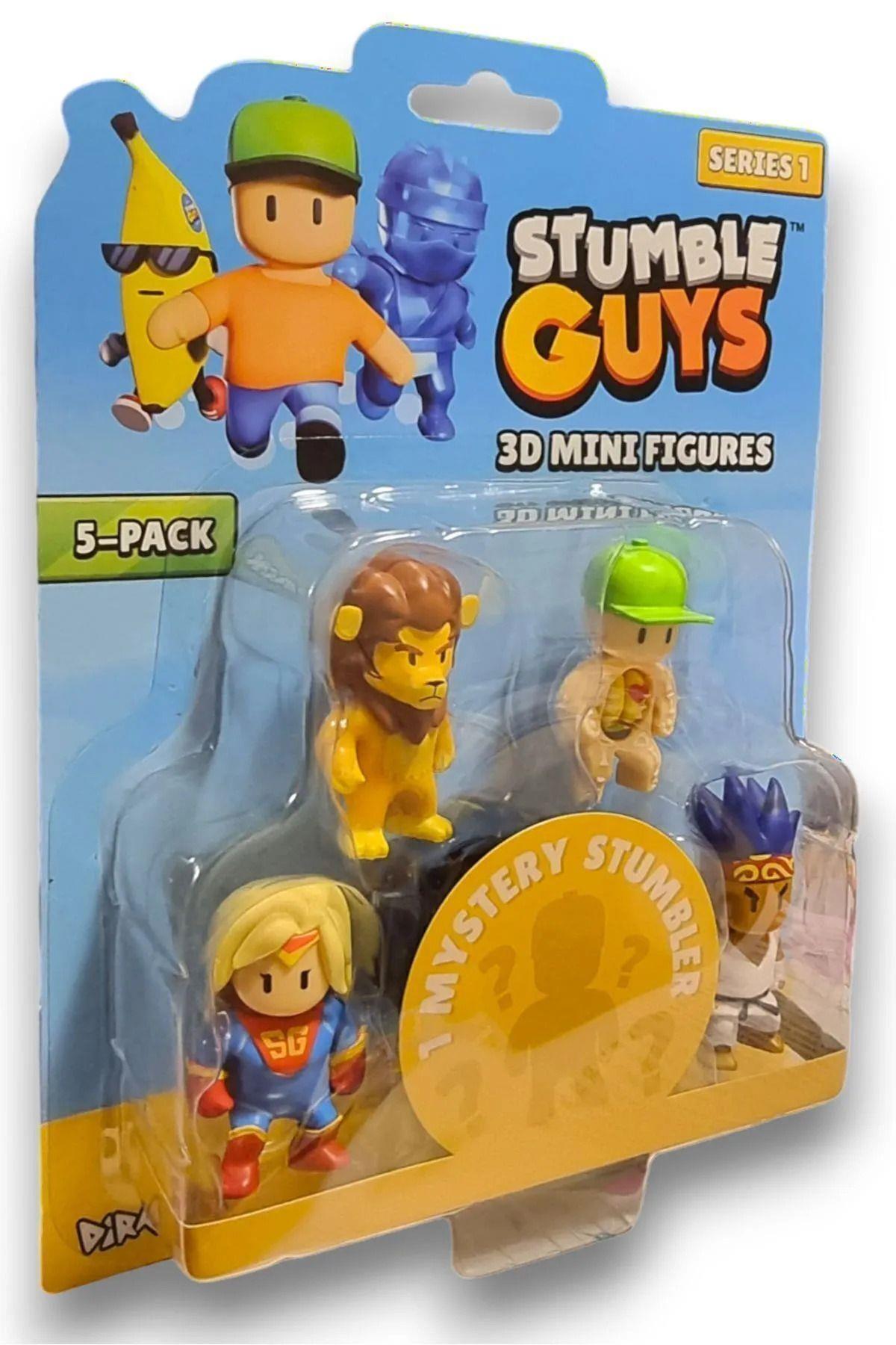 Stumble Guys Seri 1 - 3D Mini 1 i Sürpriz olan 5 li Figür Seti - Super Gal Leonidas-Karakter Figürleri
