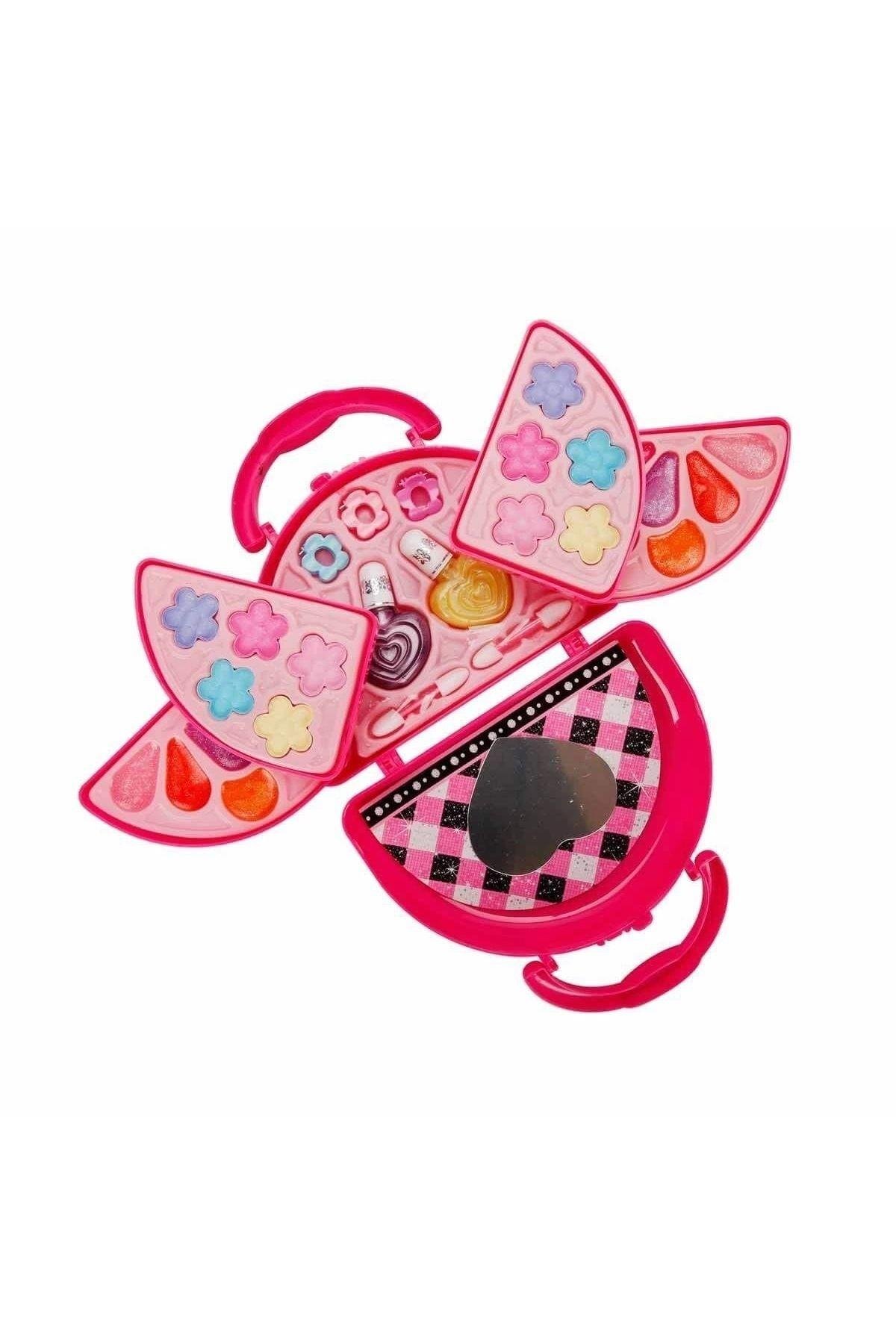 Sunman 3 Katlı Pembe Çantalı Makyaj Seti-Kız Rol Oyuncakları