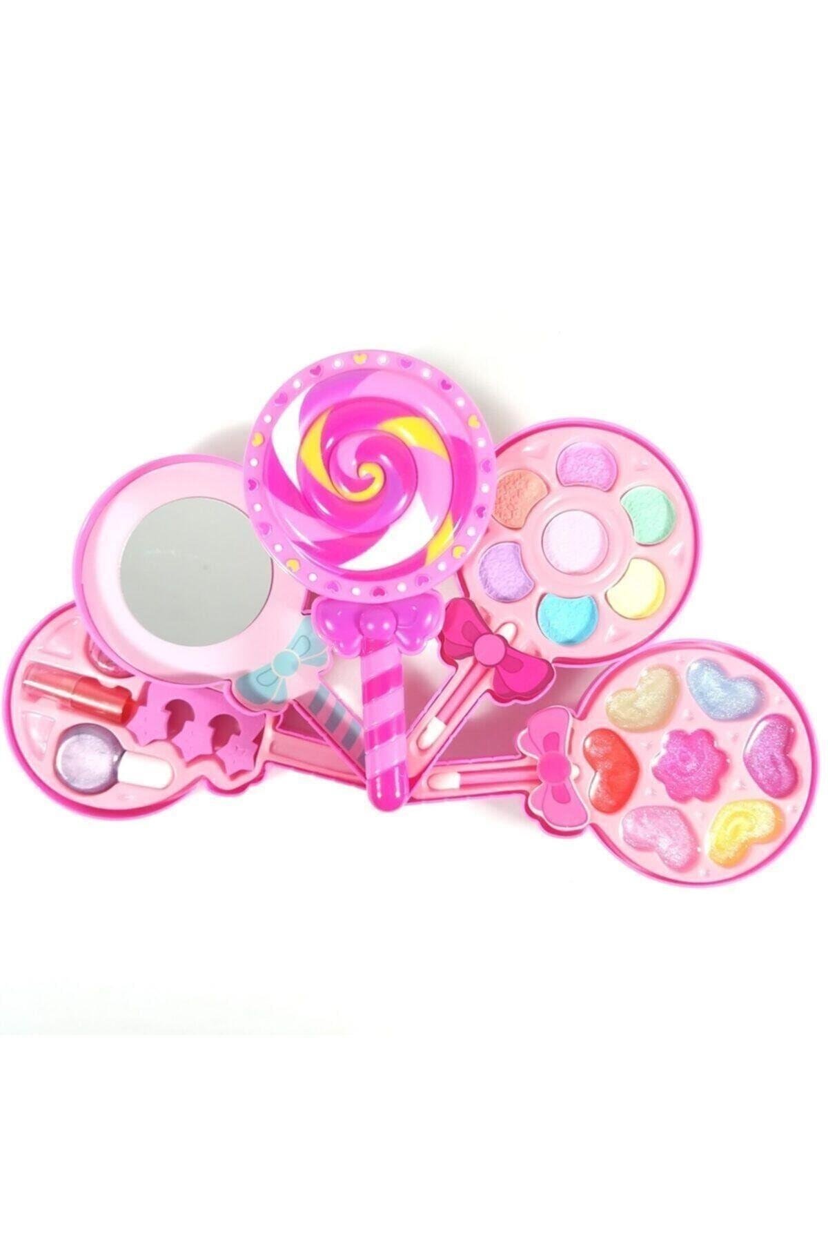 Sunman Pretty Pinky Lolipop Şekilli Oyuncak Güzellik ve Makyaj Seti Katlanabilen- 5 Katman Makyaj Seti-Kız Rol Oyuncakları