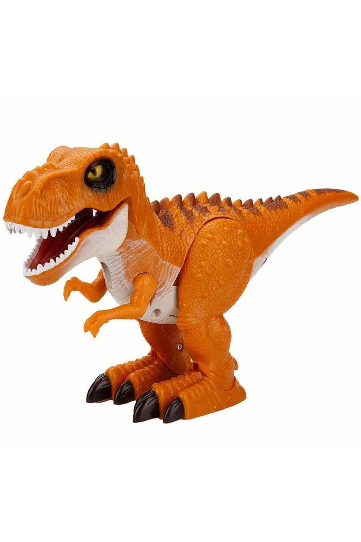 Sunman Turuncu Sesli Ve Işıklı Yürüyen Dinozor 18 Cm 03157-Hayvan Figürleri