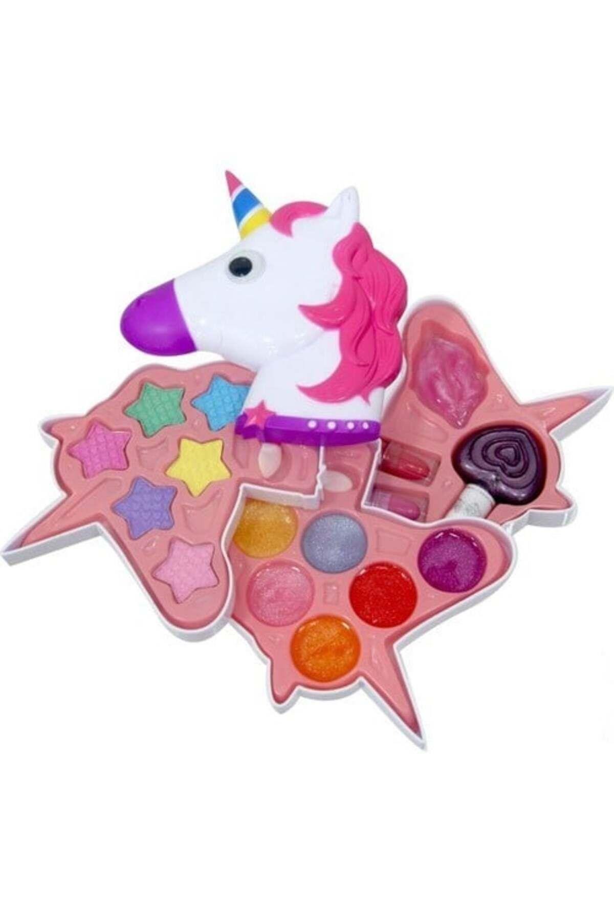 Unicorn Şekilli 3 Katlı Makyaj Güzellik Seti-Kız Rol Oyuncakları