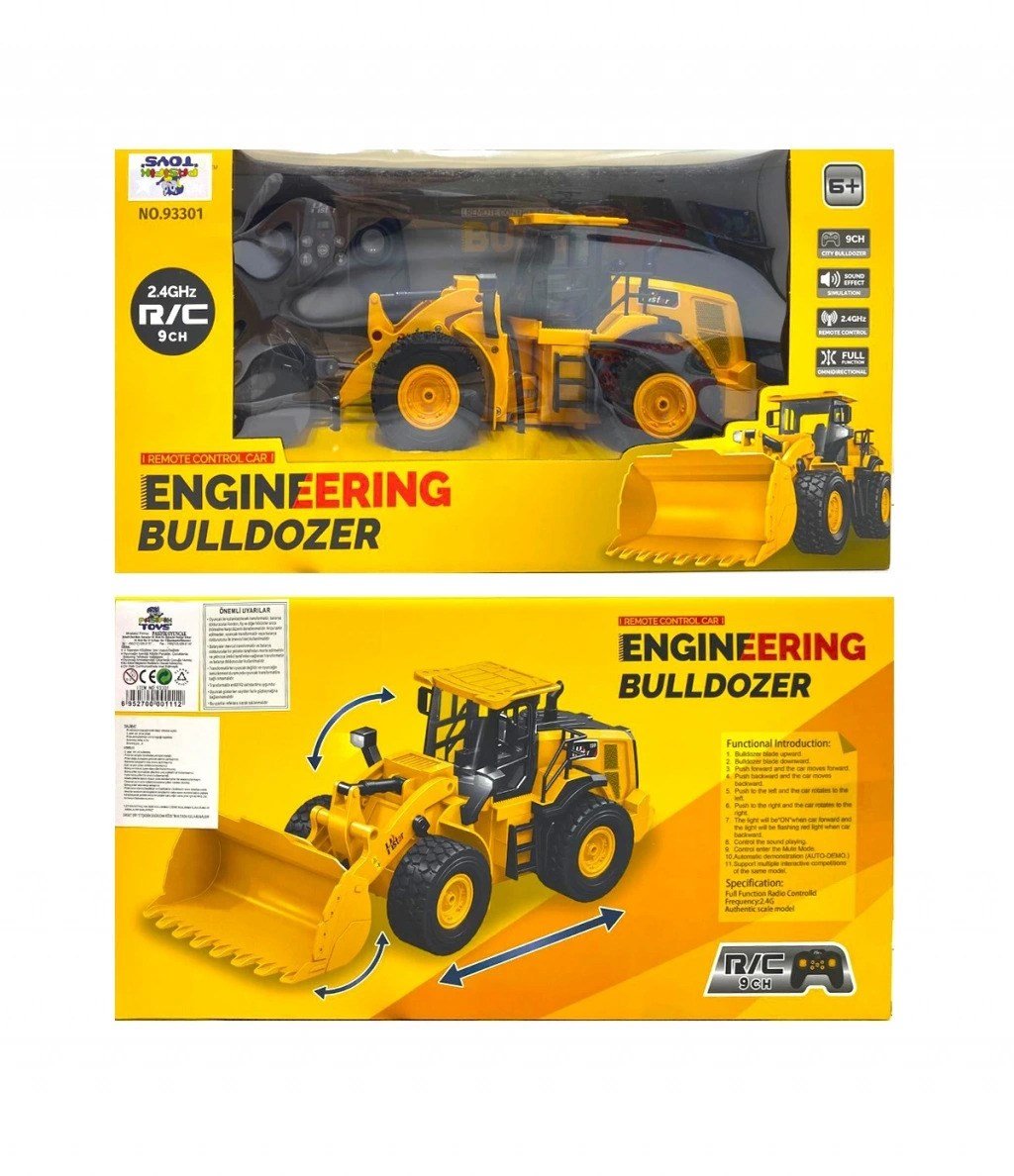 Uzaktan Kumandalı 2.4GHz 9 Kanallı İnşaat Kepçe Buldozer-Uzaktan Kumandalı Araçlar