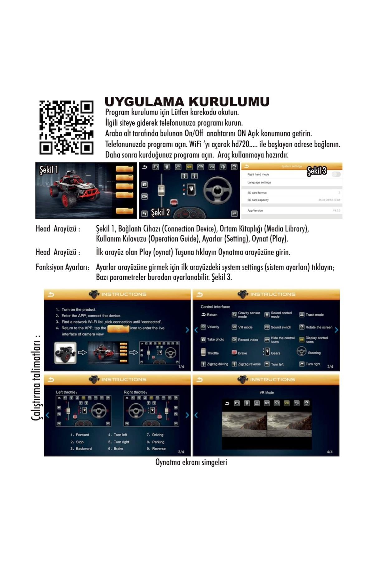 Uzaktan Kumandalı Full Fonksiyon Şarjlı 2.4G Kameralı Off Road Araba-Uzaktan Kumandalı Araçlar