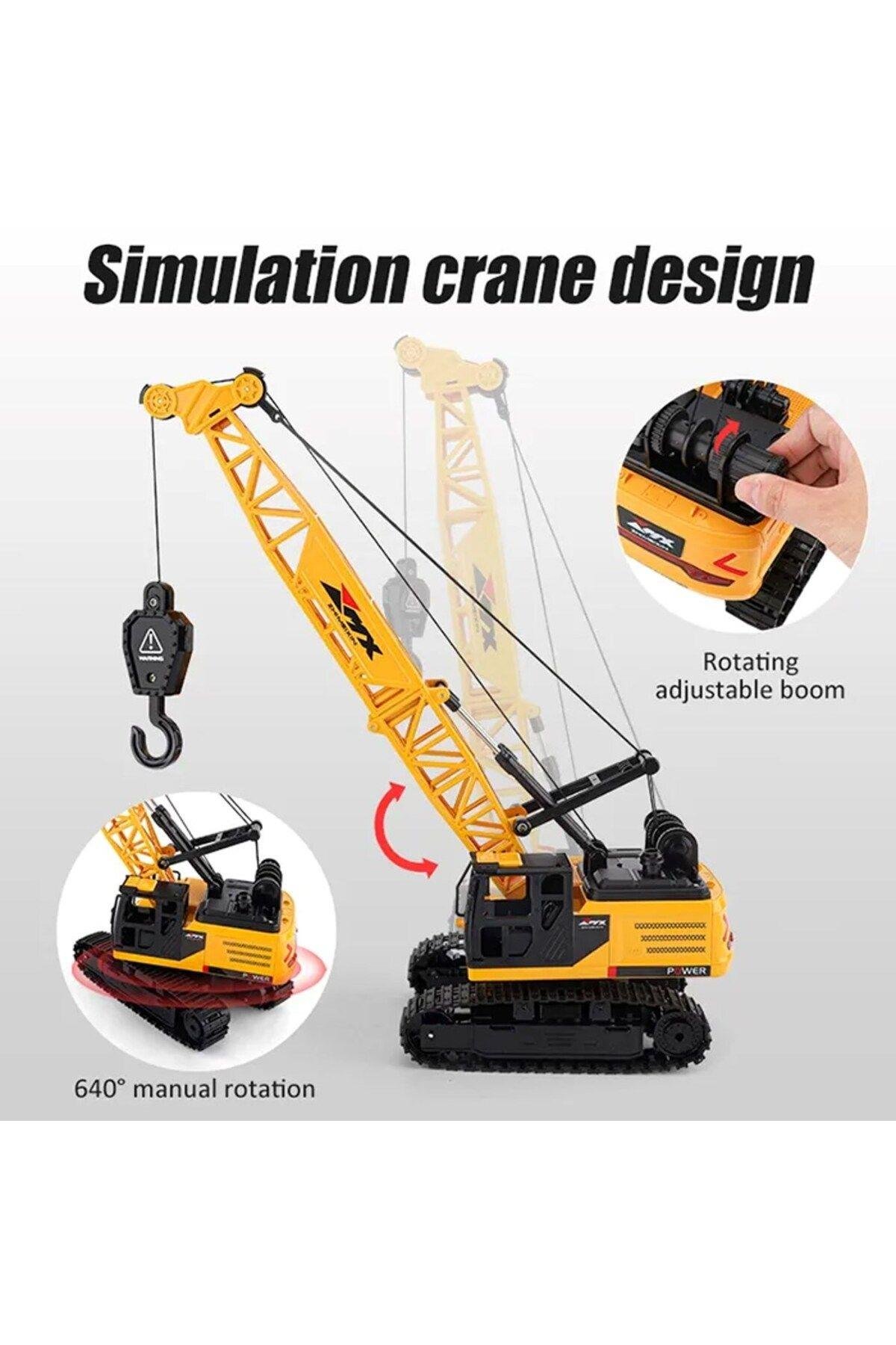 Uzaktan Kumandalı Paletli Kule Vinç 2.4 Ghz 8 Kanal Sesli ve Işıklı Full Fonksiyon Usb Şarjlı-Uzaktan Kumandalı Araçlar