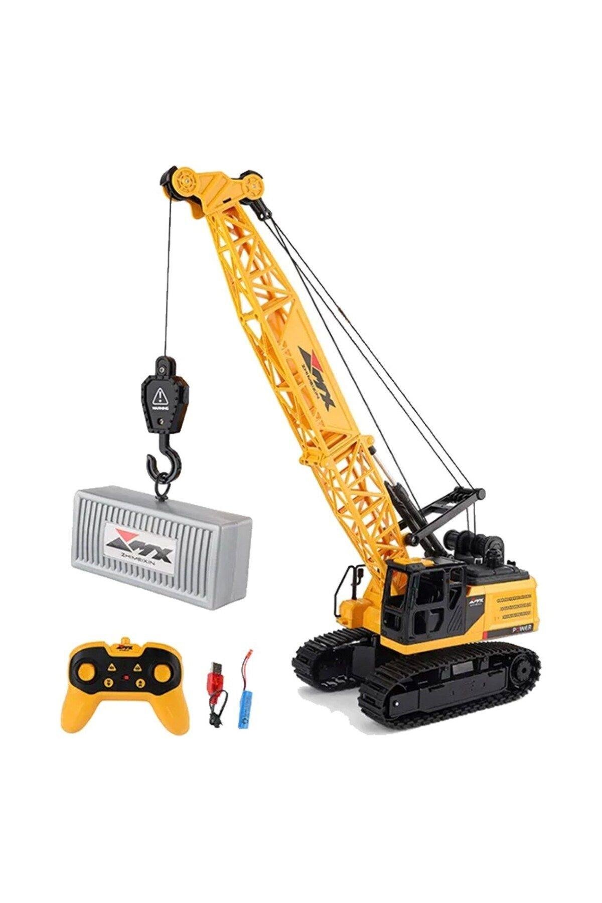 Uzaktan Kumandalı Paletli Kule Vinç 2.4 Ghz 8 Kanal Sesli ve Işıklı Full Fonksiyon Usb Şarjlı-Uzaktan Kumandalı Araçlar