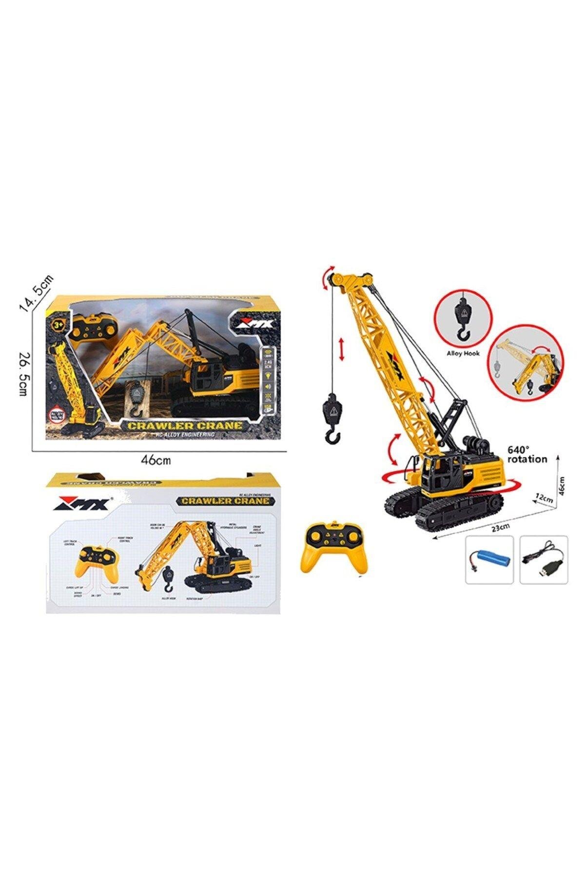 Uzaktan Kumandalı Paletli Kule Vinç 2.4 Ghz 8 Kanal Sesli ve Işıklı Full Fonksiyon Usb Şarjlı-Uzaktan Kumandalı Araçlar