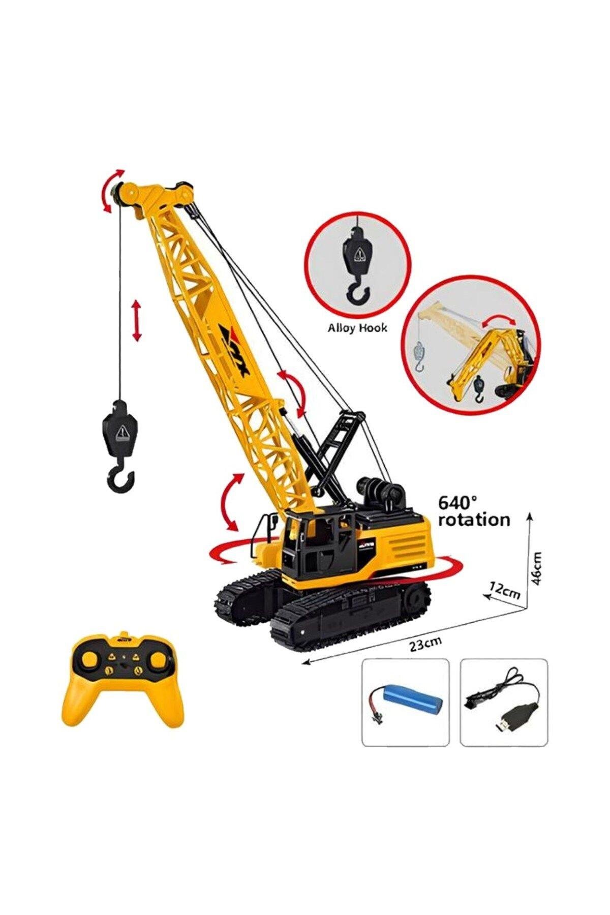 Uzaktan Kumandalı Paletli Kule Vinç 2.4 Ghz 8 Kanal Sesli ve Işıklı Full Fonksiyon Usb Şarjlı-Uzaktan Kumandalı Araçlar