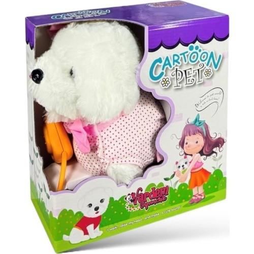 Vardem Tasmalı Hareketli Yürüyen Peluş Köpek Pembe Fiyonklu-Peluş Oyuncaklar