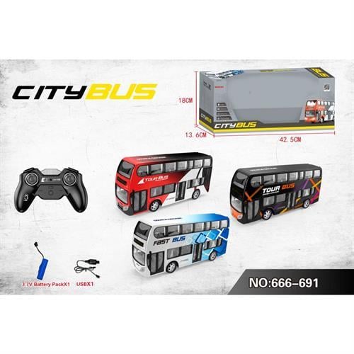 Vardem Uzaktan Kumandalı Full Fonksiyon Şarjlı Çift Katlı Otobüs Syr-666-691-Uzaktan Kumandalı Araçlar