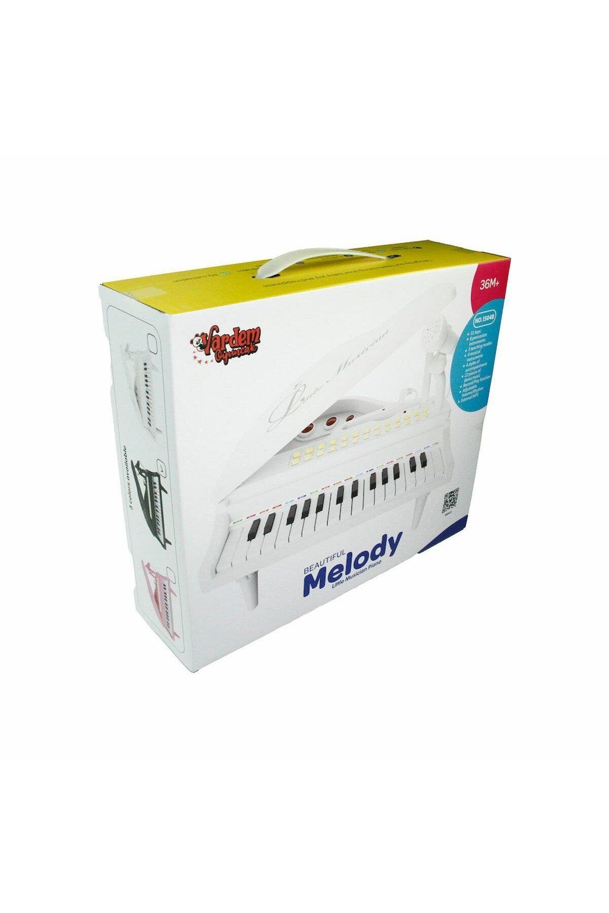 Vardem Vardem Mikrofonlu 31 Tuşlu Mp3 Çalar Piyano (Beyaz)-Müzik Aletleri
