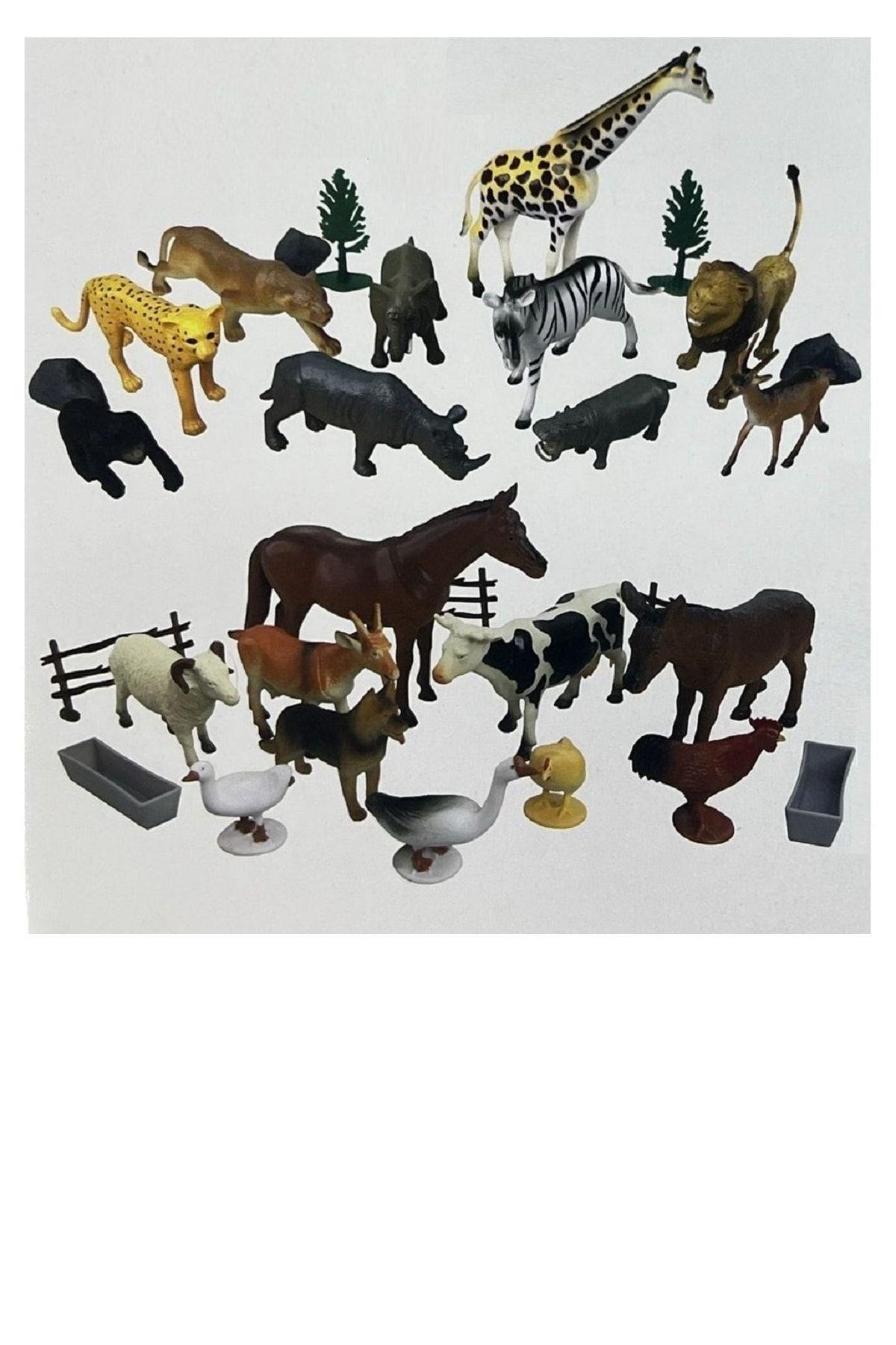 Vardem Wenno 30 Parça- Hayvan Fiğürleri Vahşi Ve Çiftlik Hayvanları Set Mobil Uyumlu-Hayvan Figürleri