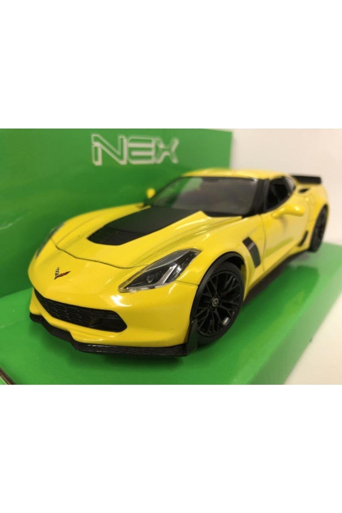 WELLY 2017 Chevrolet Corvette Z06 1:24 Sarı Model Araba-Maket Araçlar