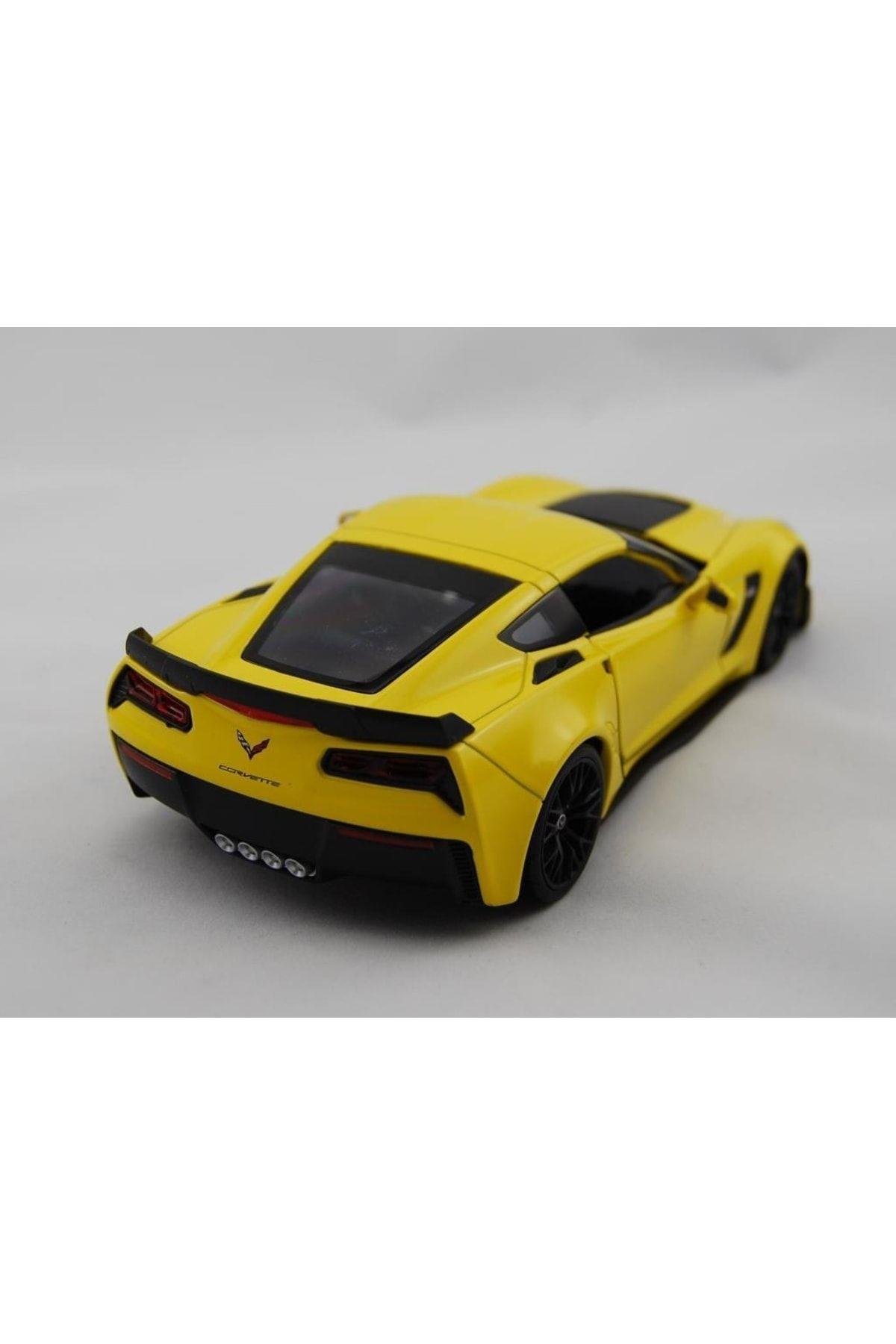 WELLY 2017 Chevrolet Corvette Z06 1:24 Sarı Model Araba-Maket Araçlar