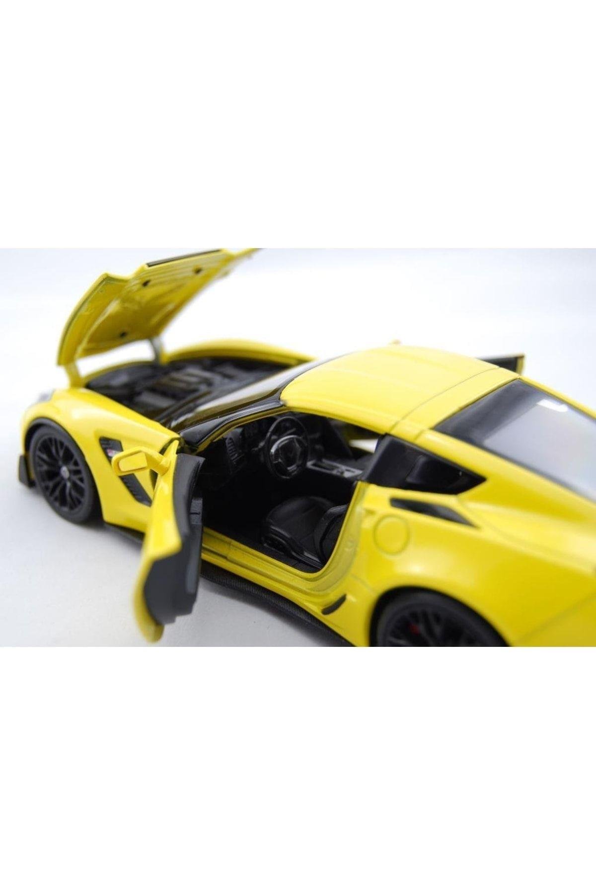 WELLY 2017 Chevrolet Corvette Z06 1:24 Sarı Model Araba-Maket Araçlar