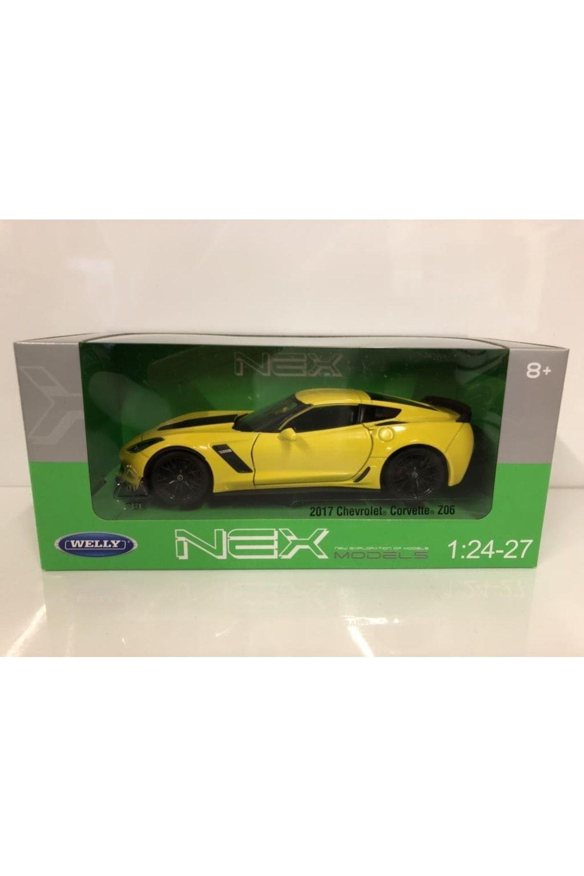 WELLY 2017 Chevrolet Corvette Z06 1:24 Sarı Model Araba-Maket Araçlar