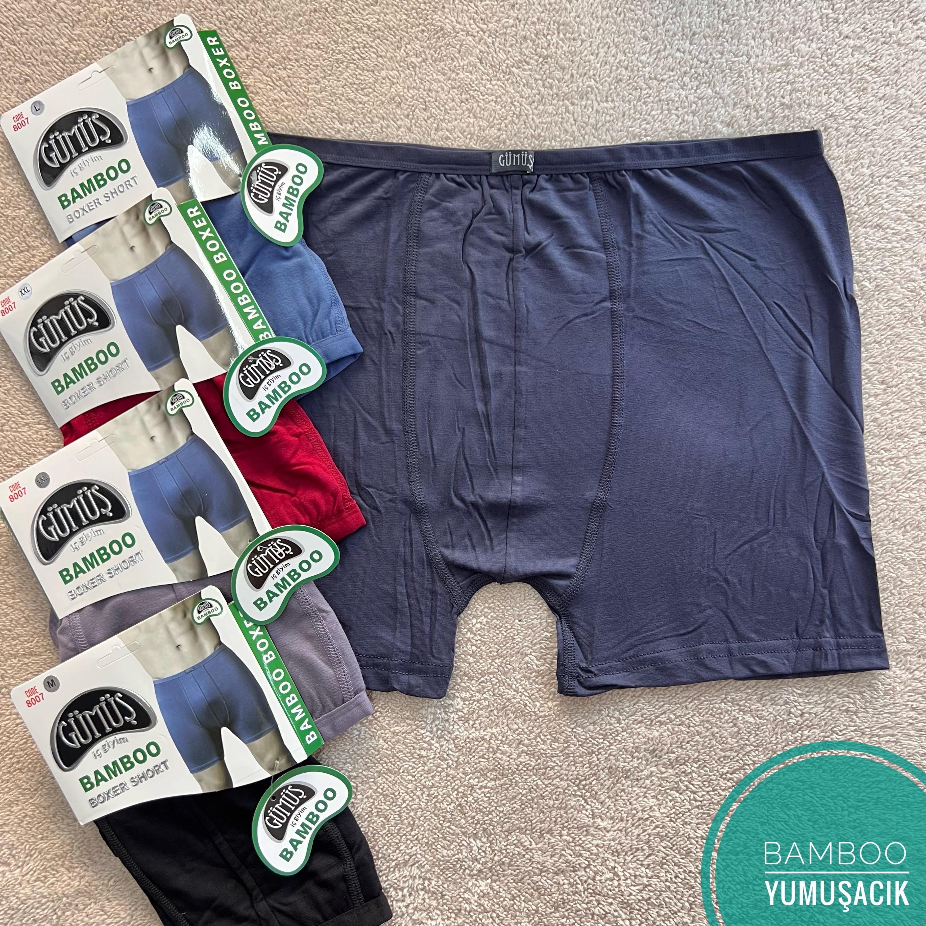 Gümüş Likralı Boxer-Bamboo-Karışık Renk