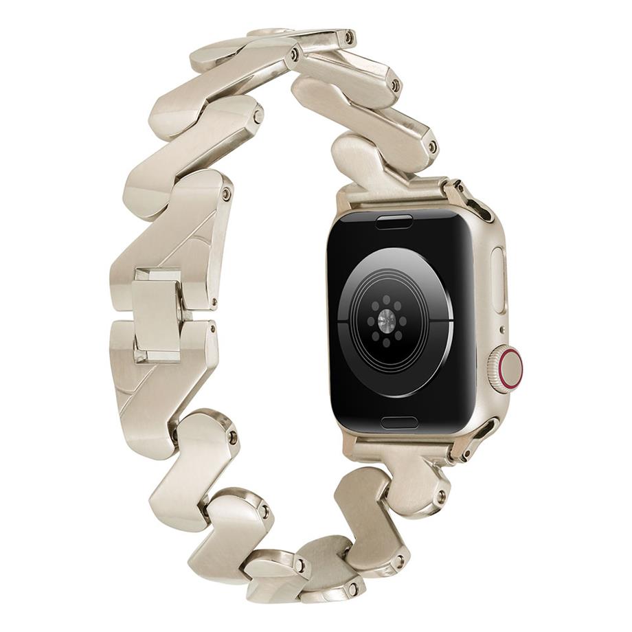  ​​​Apple Watch 7 41mm Kordon KRD-80 Metal Strap Kayış  Rose Gold 