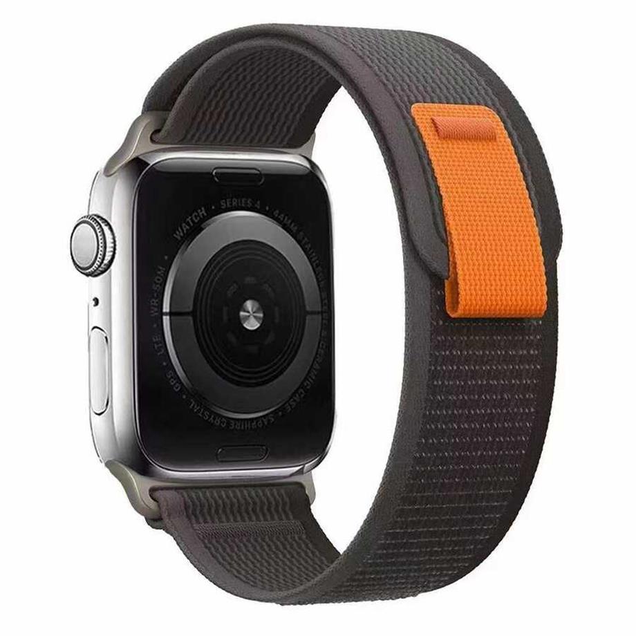  Apple Watch 7 45mm Zore KRD-77 Hasır Kordon  Siyah 