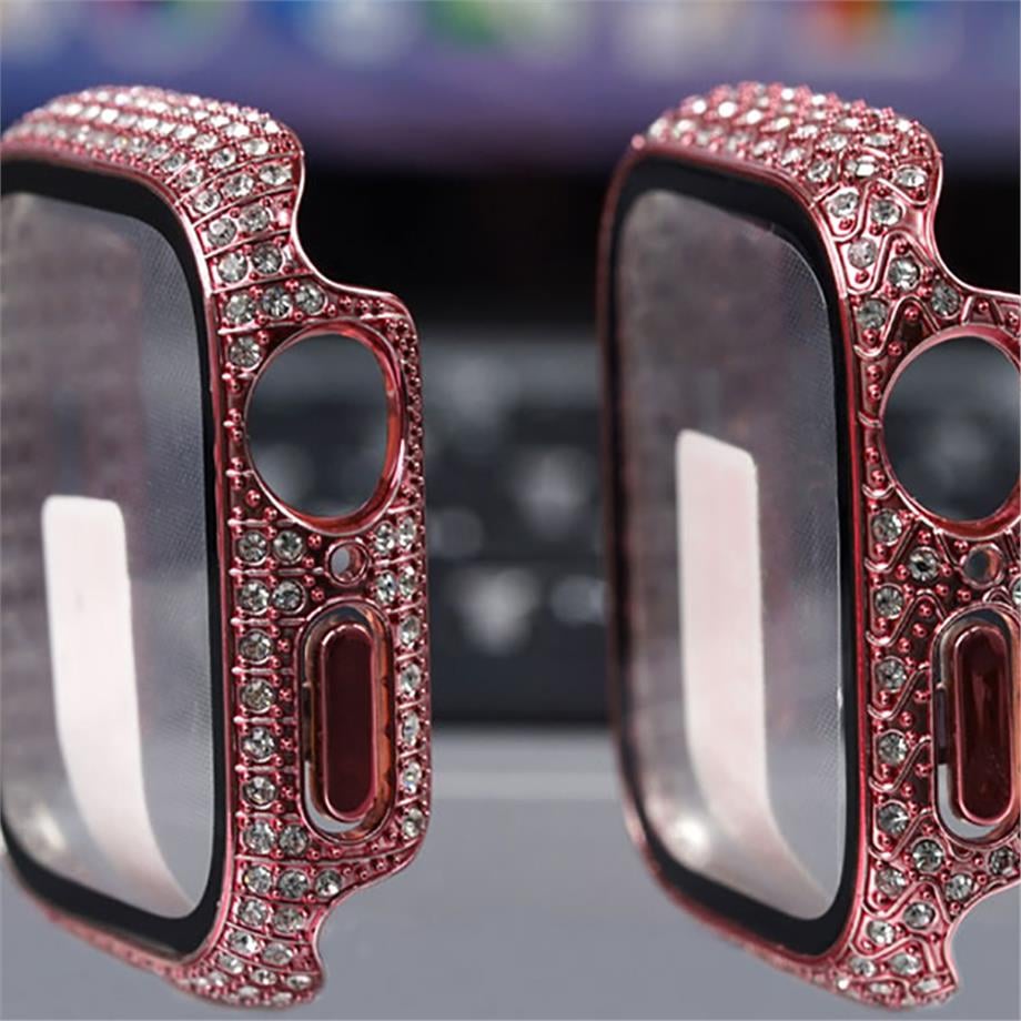  Apple Watch 7 45mm Zore Watch Gard 24 Kenarları Taşlı Sert PC Kasa Ve Ekran Koruyucu 