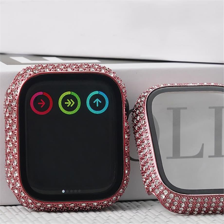  Apple Watch 7 45mm Zore Watch Gard 24 Kenarları Taşlı Sert PC Kasa Ve Ekran Koruyucu 