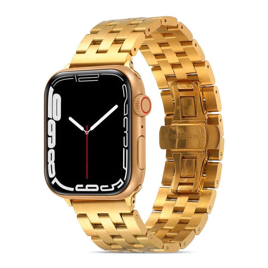  Apple Watch Ultra 49mm Kordon KRD-20 Metal Strap Kayış  Gold 