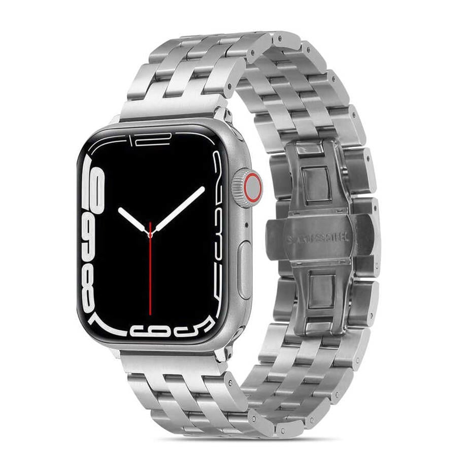  Apple Watch Ultra 49mm Kordon KRD-20 Metal Strap Kayış  Gümüş 