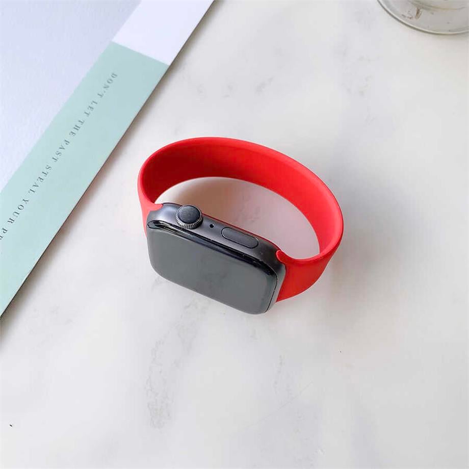  Apple Watch Ultra 49mm Kordon KRD-31 Solo Loop Large Strap Kayış  Kırmızı 