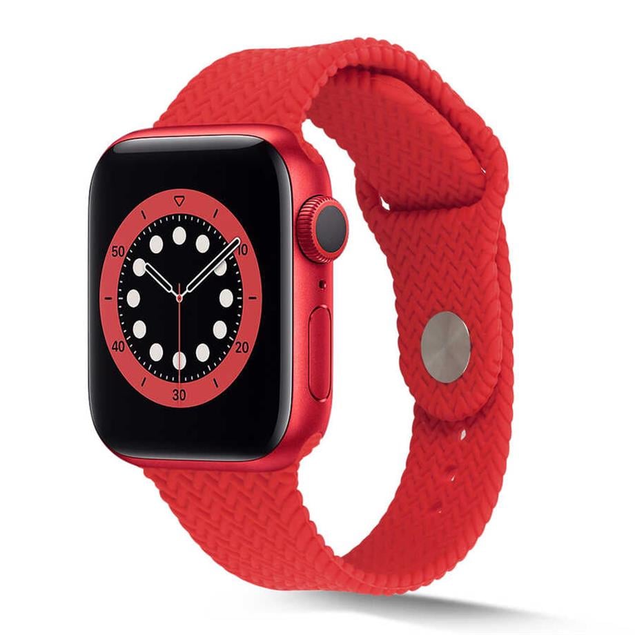  Apple Watch Ultra 49mm Kordon KRD-37 Silikon Strap Kayış  Kırmızı 
