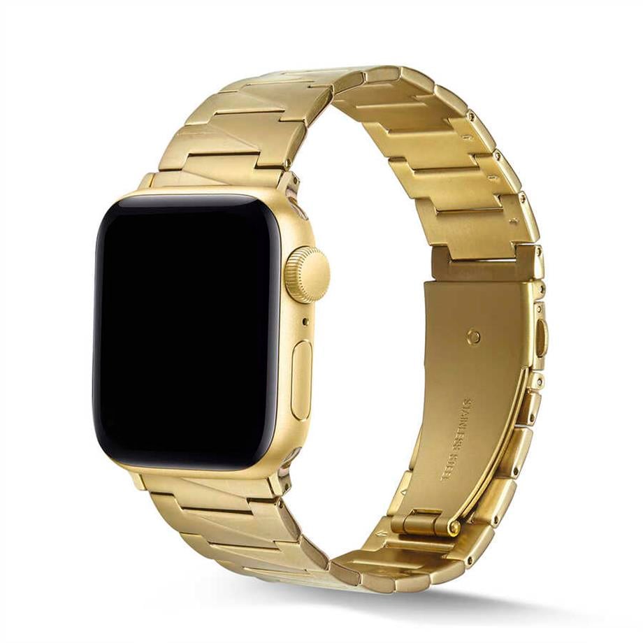 Apple Watch Ultra 49mm Kordon KRD-48 Metal Strap Kayış  Gold 