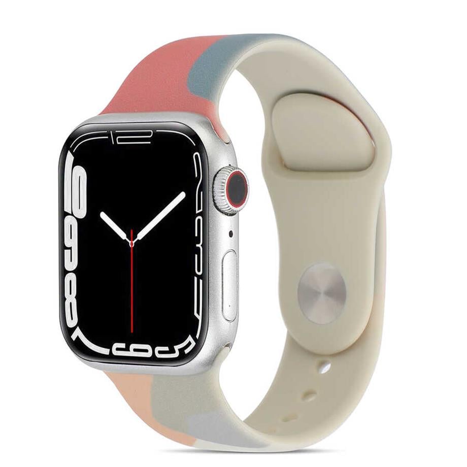  Apple Watch Ultra 49mm Kordon KRD-62 Silikon Strap Kayış  Grape Fruit 