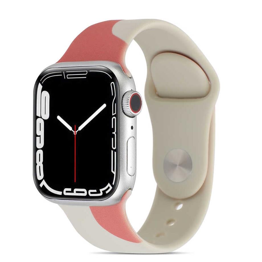  Apple Watch Ultra 49mm Kordon KRD-62 Silikon Strap Kayış  Rouge Powder 