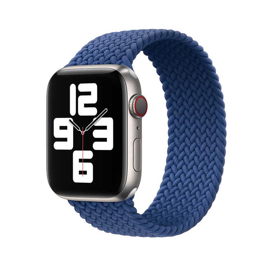  Apple Watch Ultra 49mm Kordon Wiwu Braided Solo Loop Medium Strap Kayış  Mavi 