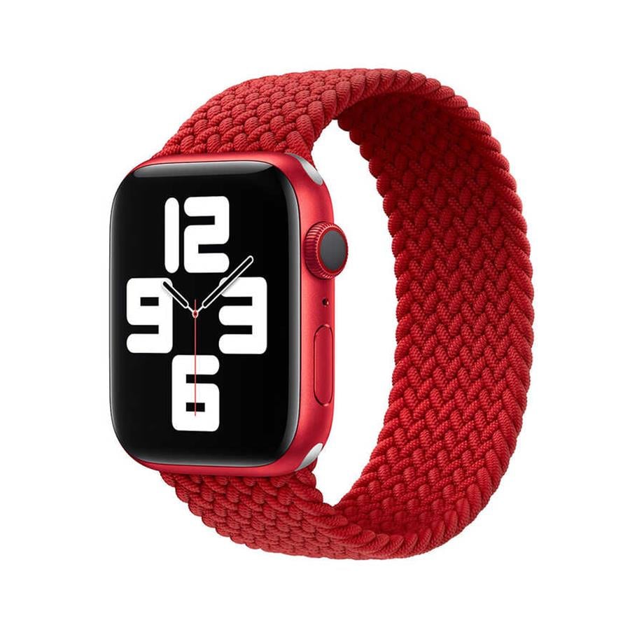  Apple Watch Ultra 49mm Kordon Wiwu Braided Solo Loop Medium Strap Kayış  Kırmızı 