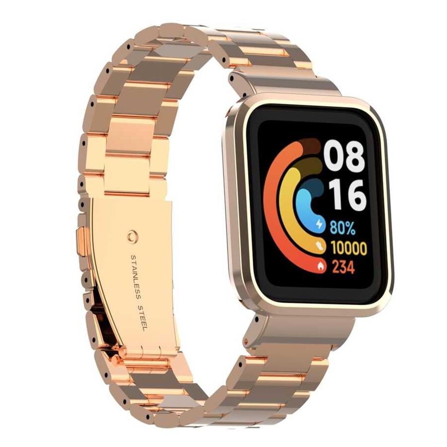 Xiaomi Redmi Watch (Mi Watch Lite) Zore KRD-60 Metal Kordon RoseGold
