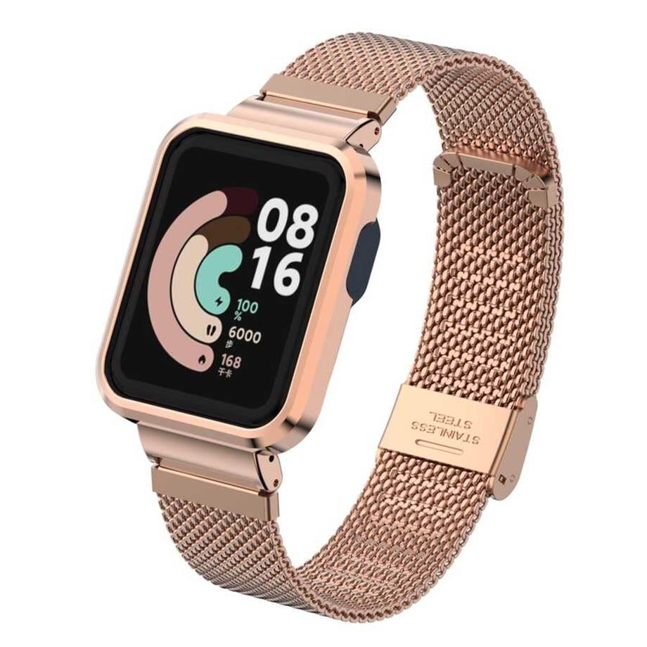  Xiaomi Redmi Watch (Mi Watch Lite) Zore KRD-59 Metal Kordon RoseGold