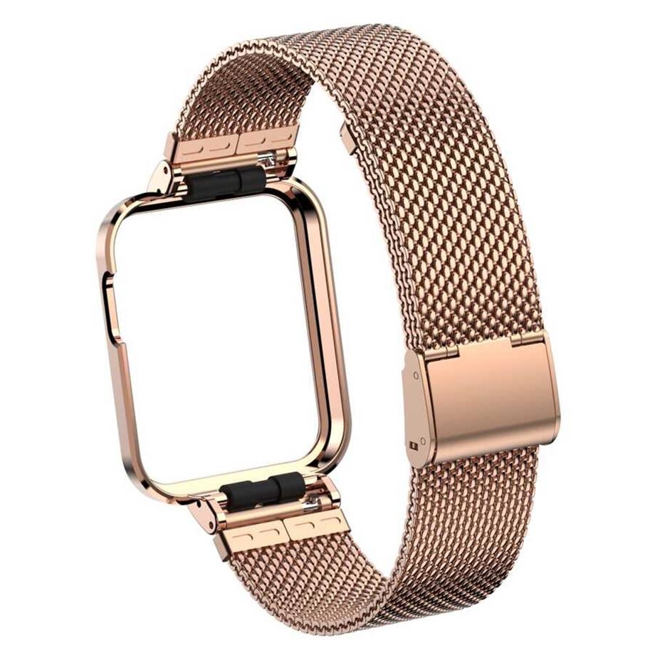  Xiaomi Redmi Watch (Mi Watch Lite) Zore KRD-59 Metal Kordon RoseGold