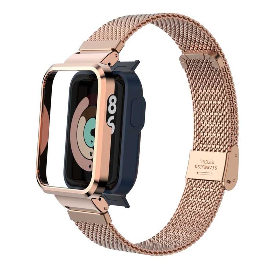 Xiaomi Redmi Watch (Mi Watch Lite) Zore KRD-59 Metal Kordon RoseGold