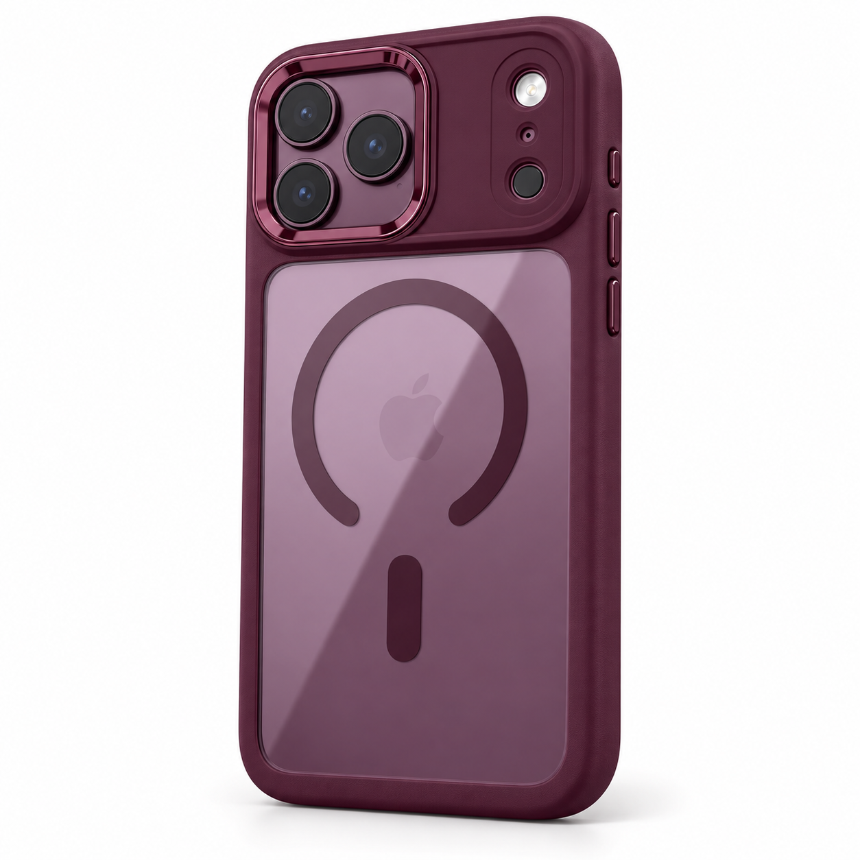 Armor Krom Magsafe Luxury Kılıf Bordo Renkli
