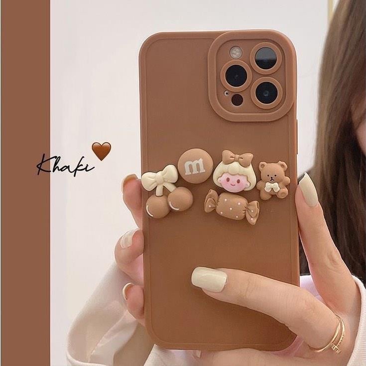 Cute Ayıcık 3D Kabarmalı Silikon Hamur Telefon kılıfı