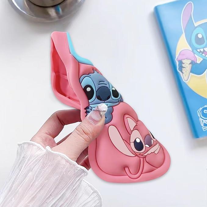 Cute Stitch Silikon Hamur Telefon Kılıfı Pembe Renkli