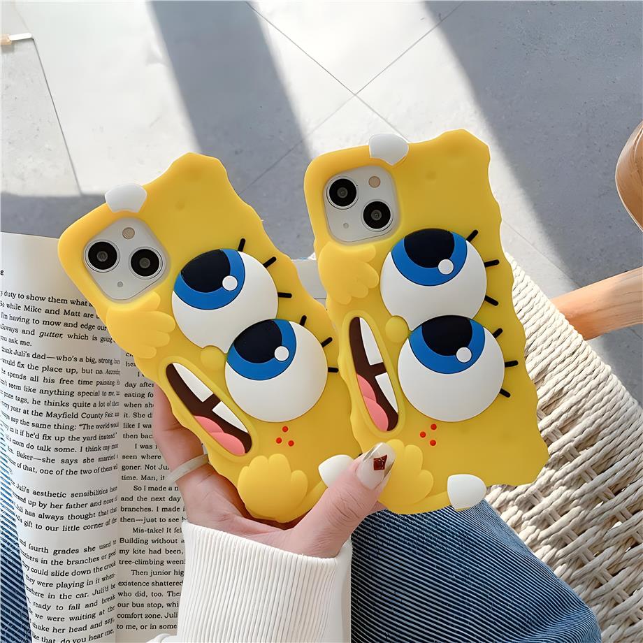 Cute Sünger Bob Silikon Hamur Telefon Kılıfı