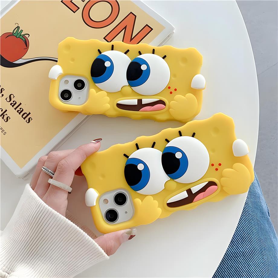 Cute Sünger Bob Silikon Hamur Telefon Kılıfı