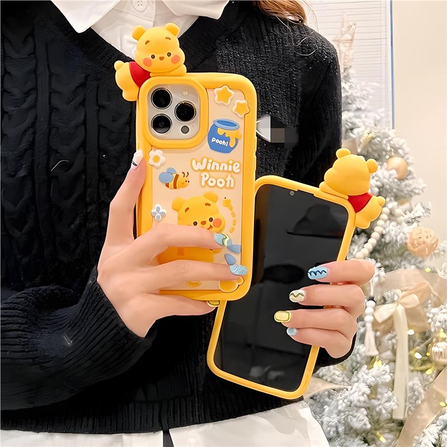 Cute Winnie Pooh Silikon Hamur Telefon Kılıfı