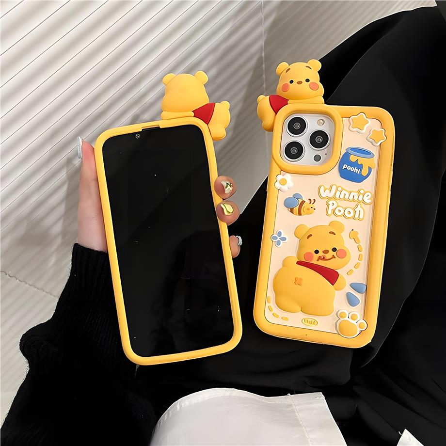 Cute Winnie Pooh Silikon Hamur Telefon Kılıfı