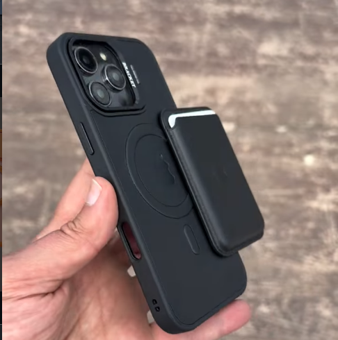 D-Ming M-Safe Kılıf Ve M-Safe Kartlıklı Standlı Deri Premium Kılıf Siyah Renkli