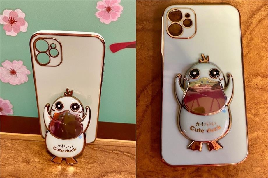 Ducky Ördek Standlı Aynalı Kamera Korumalı Lazer Kılıf Yeşil